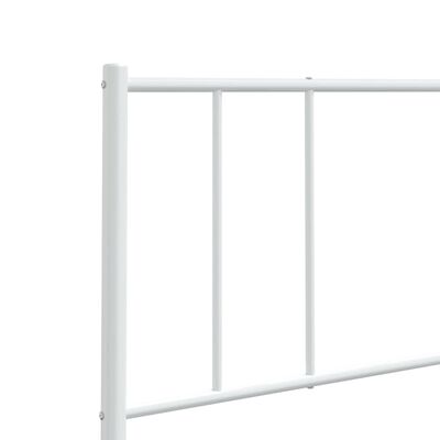 vidaXL Tăblie de pat metalică, alb, 120 cm