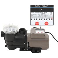 vidaXL Pompă de piscină cu temporizator, negru, 0,25 CP, 8000 L/h