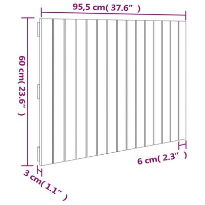 vidaXL Tăblie de pat pentru perete, 95,5x3x60 cm, lemn masiv de pin