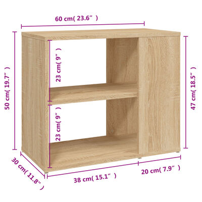 vidaXL Dulap lateral, stejar sonoma, 60x30x50 cm, lemn prelucrat