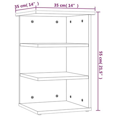 vidaXL Dulap lateral, alb extralucios, 35x35x55 cm, lemn prelucrat