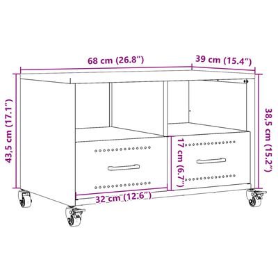 vidaXL Dulap TV, antracit, 68x39x43,5 cm, oțel