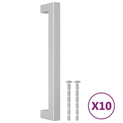 vidaXL Mânere de dulap, 10 buc., argintiu, 160 mm, oțel inoxidabil
