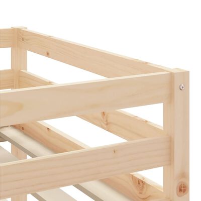 vidaXL Pat etajat de copii perdele, alb/negru 90x200 cm lemn masiv pin