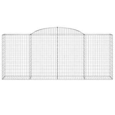 vidaXL Coșuri gabion arcuite 2 buc. 300x50x120/140 cm, fier galvanizat