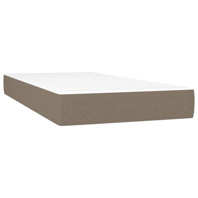 vidaXL Pat box spring cu saltea, gri taupe, 90x190 cm, textil