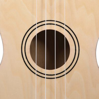 vidaXL Set ukulele soprano, cu husă, pentru copii, natural, 21"