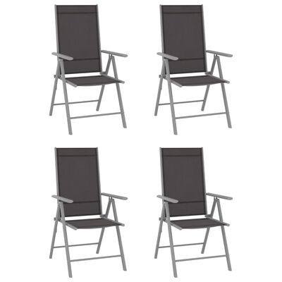 vidaXL Set mobilier grădină, 5 piese, argintiu, aluminiu și textilenă