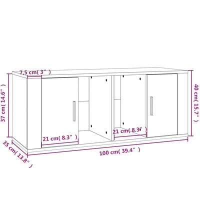 vidaXL Comodă TV, stejar sonoma, 100x35x40 cm, lemn prelucrat