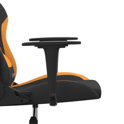 vidaXL Scaun de gaming cu masaj, negru și portocaliu, textil