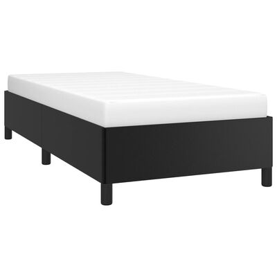 vidaXL Cadru de pat, negru, 90x190 cm, piele ecologică