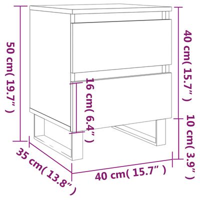 vidaXL Noptiere, 2 buc., stejar maro, 40x35x50 cm, lemn compozit