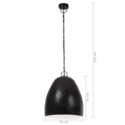 vidaXL Lampă suspendată industrială, negru, 42 cm, rotund, 25 W, E27