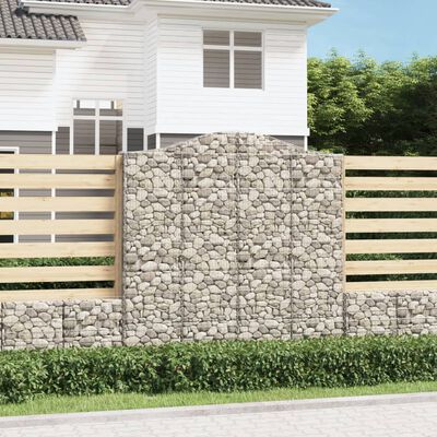 vidaXL Coșuri gabion arcuite 6 buc. 200x30x200/220 cm fier galvanizat