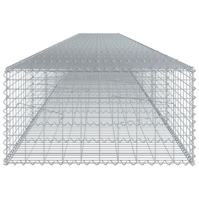 vidaXL Coș gabion cu capac, 1000x100x50 cm, fier galvanizat