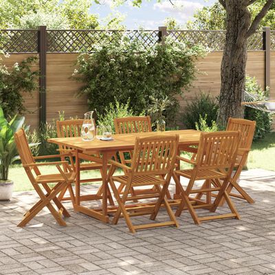 vidaXL Set mobilier de grădină 7 piese 180x90x75 cm, lemn masiv acacia