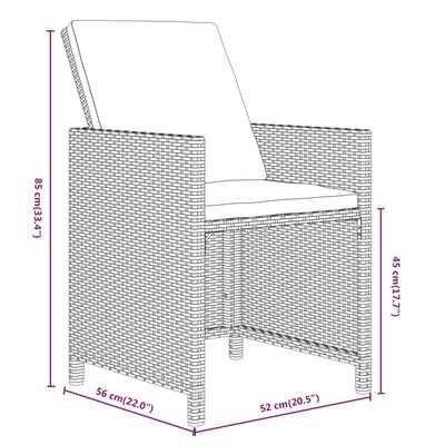 vidaXL Set mobilier de grădină cu perne, 7 piese, negru, poliratan