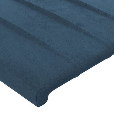 vidaXL Tăblie pat cu aripioare albastru închis 93x16x118/128cm catifea