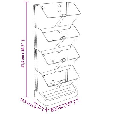 vidaXL Set plante de grădină vertical, 4 buc., antracit, polipropilenă