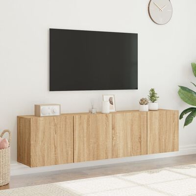 vidaXL Comodă TV de perete, 2 buc. stejar sonoma, 80x30x41 cm