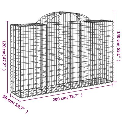 vidaXL Coșuri gabion arcuite 14 buc, 200x50x120/140 cm,fier galvanizat