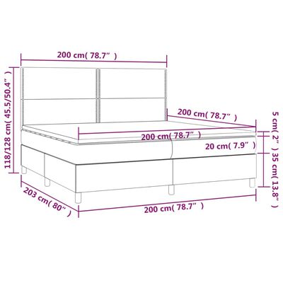 vidaXL Pat continental cu saltea & LED, roz, 200x200 cm, catifea