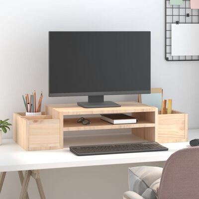 vidaXL Suport pentru monitor, 70x27,5x15 cm, lemn masiv de pin