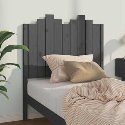 vidaXL Tăblie de pat, gri, 96x4x110 cm, lemn masiv de pin