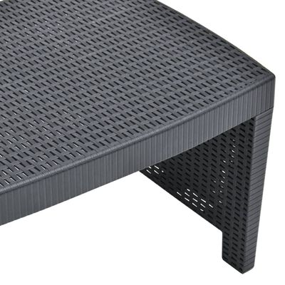 vidaXL Set mobilier de grădină, 3 piese, antracit, plastic