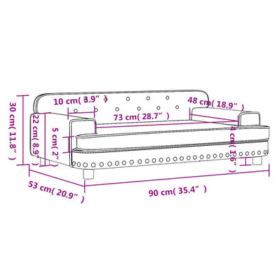 vidaXL Canapea pentru copii, maro, 90x53x30 cm, catifea