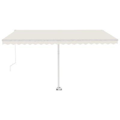 vidaXL Copertină retractabilă manual cu LED, crem, 400x350 cm