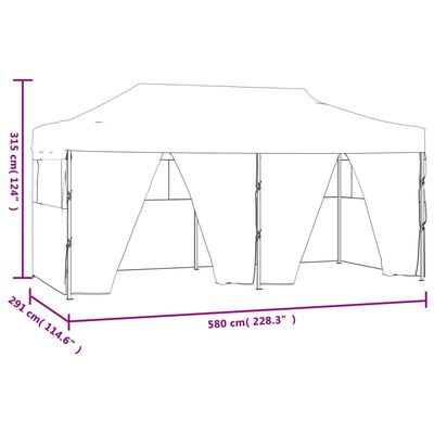 vidaXL Cort de petrecere pliabil cu 4 pereți, albastru, 3 x 6 m, oțel