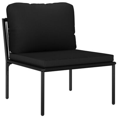 vidaXL Set mobilier de grădină cu perne, 8 piese, negru, PVC