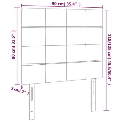 vidaXL Tăblii de pat, 2 buc, negru, 90x5x78/88 cm, textil