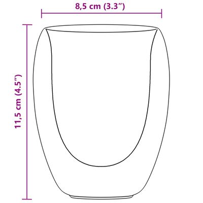 vidaXL Cești din sticlă cu perete dublu, 6 buc., 350 ml
