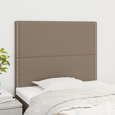 vidaXL Tăblii de pat, 2 buc, gri taupe, 100x5x78/88 cm, textil