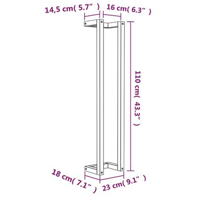 vidaXL Suport pentru prosoape, 23x18x110 cm, lemn masiv de pin