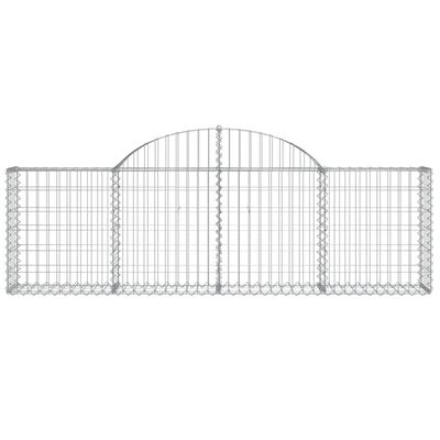 vidaXL Coșuri gabion arcuite 6 buc, 200x30x60/80 cm, fier galvanizat