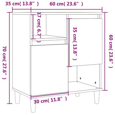 vidaXL Servantă, gri beton, 60x35x70 cm, lemn prelucrat