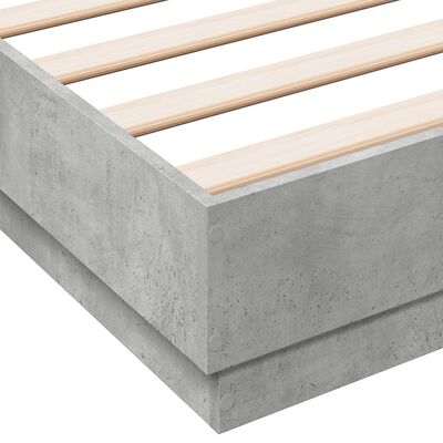 vidaXL Cadru de pat, gri beton, 140x190 cm, lemn prelucrat