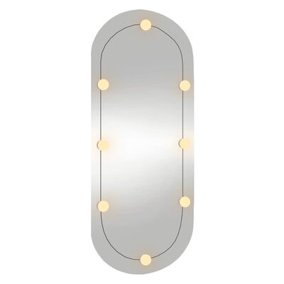 vidaXL Oglindă de perete cu lumini LED 40x90 cm oval sticlă