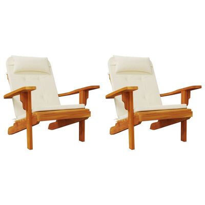 vidaXL Perne pentru scaun Adirondack, 2 buc, crem, textil oxford