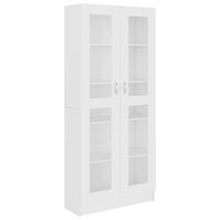 vidaXL Dulap cu vitrină, alb, 82,5 x 30,5 x 185,5 cm, lemn prelucrat