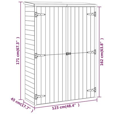 vidaXL Magazie de unelte de grădină 123x45x171cm lemn masiv pin tratat