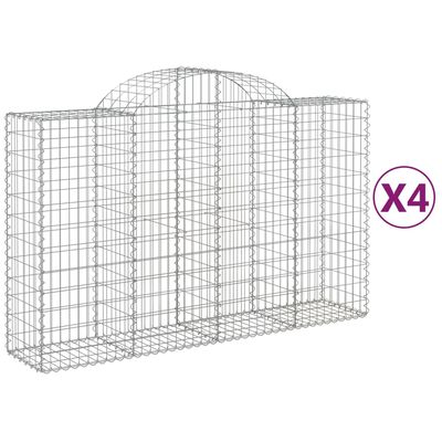 vidaXL Coșuri gabion arcuite 4 buc, 200x50x120/140 cm, fier galvanizat