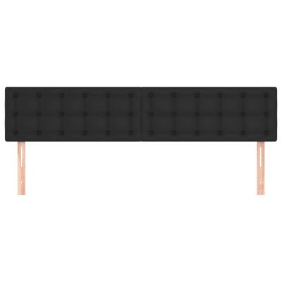 vidaXL Tăblii de pat, 2 buc, negru, 90x5x78/88 cm, piele ecologică