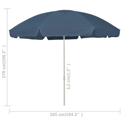 vidaXL Umbrelă de plajă, albastru, 300 cm