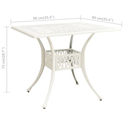 vidaXL Set mobilier bistro, 3 piese, alb, aluminiu turnat