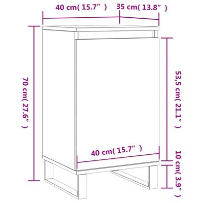 vidaXL Dulap, gri beton, 40x35x70 cm, lemn prelucrat