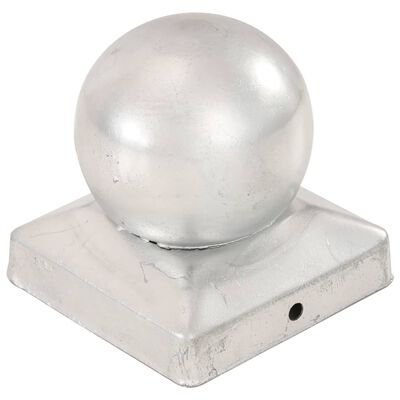 vidaXL Capace stâlpi tip glob, 6 buc., 91 x 91 mm, metal galvanizat